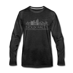 Sioux Falls, South Dakota Long Sleeve T-Shirt - Skylines Unisex Sioux Falls Long Sleeve Shirt