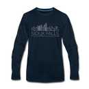 Sioux Falls, South Dakota Long Sleeve T-Shirt - Skylines Unisex Sioux Falls Long Sleeve Shirt - deep navy