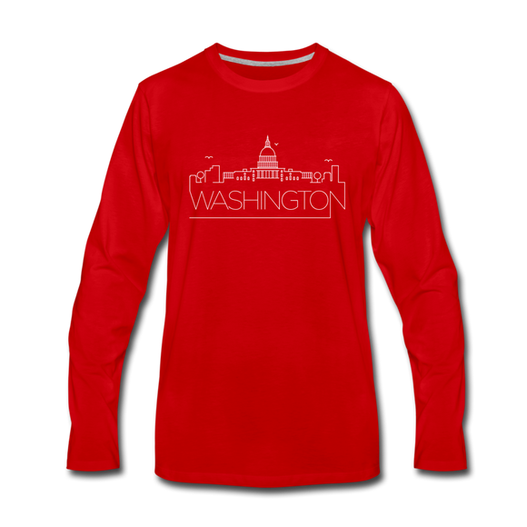 Washington DC Long Sleeve T-Shirt - Skylines Unisex Washington DC Long Sleeve Shirt - red
