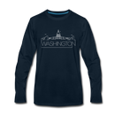 Washington DC Long Sleeve T-Shirt - Skylines Unisex Washington DC Long Sleeve Shirt - deep navy