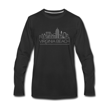 Virginia Beach, Virginia Long Sleeve T-Shirt - Skylines Unisex Virginia Beach Long Sleeve Shirt - black