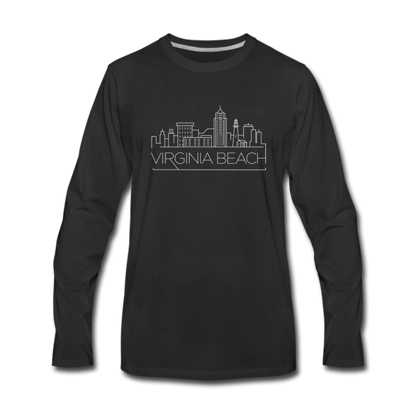 Virginia Beach, Virginia Long Sleeve T-Shirt - Skylines Unisex Virginia Beach Long Sleeve Shirt - black