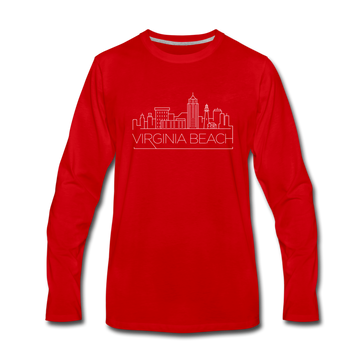 Virginia Beach, Virginia Long Sleeve T-Shirt - Skylines Unisex Virginia Beach Long Sleeve Shirt - red