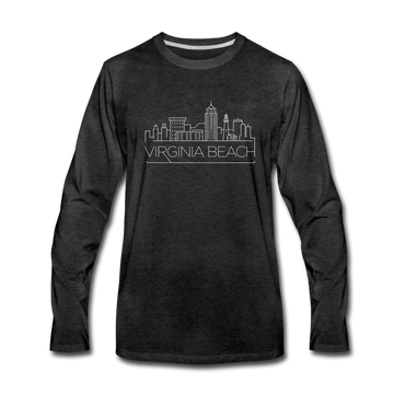 Virginia Beach, Virginia Long Sleeve T-Shirt - Skylines Unisex Virginia Beach Long Sleeve Shirt - charcoal gray