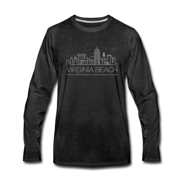 Virginia Beach, Virginia Long Sleeve T-Shirt - Skylines Unisex Virginia Beach Long Sleeve Shirt - charcoal gray