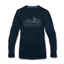 Virginia Beach, Virginia Long Sleeve T-Shirt - Skylines Unisex Virginia Beach Long Sleeve Shirt - deep navy