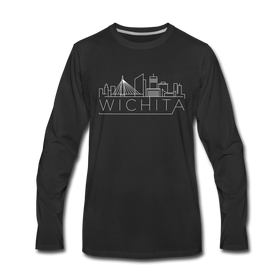 Wichita, Kansas Long Sleeve T-Shirt - Skylines Unisex Wichita Long Sleeve Shirt - black