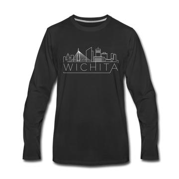 Wichita, Kansas Long Sleeve T-Shirt - Skylines Unisex Wichita Long Sleeve Shirt - black