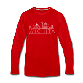Wichita, Kansas Long Sleeve T-Shirt - Skylines Unisex Wichita Long Sleeve Shirt - red