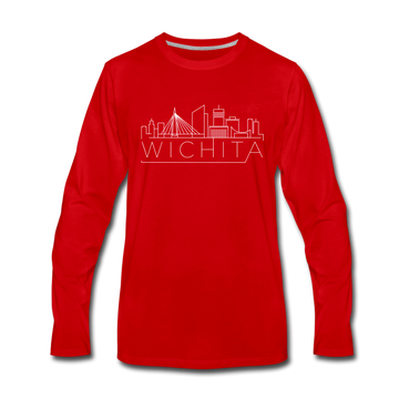 Wichita, Kansas Long Sleeve T-Shirt - Skylines Unisex Wichita Long Sleeve Shirt - red