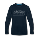 Wichita, Kansas Long Sleeve T-Shirt - Skylines Unisex Wichita Long Sleeve Shirt - deep navy