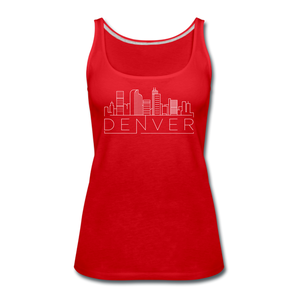 Denver, Colorado Women’s Tank Top - Skyline Women’s Denver Tank Top - red