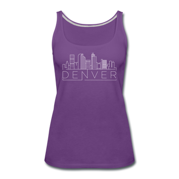 Denver, Colorado Women’s Tank Top - Skyline Women’s Denver Tank Top - purple