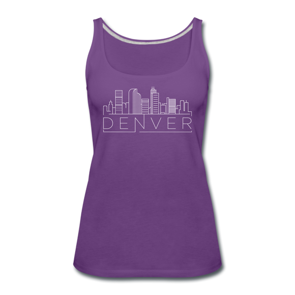Denver, Colorado Women’s Tank Top - Skyline Women’s Denver Tank Top - purple