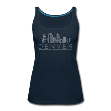 Denver, Colorado Women’s Tank Top - Skyline Women’s Denver Tank Top - deep navy