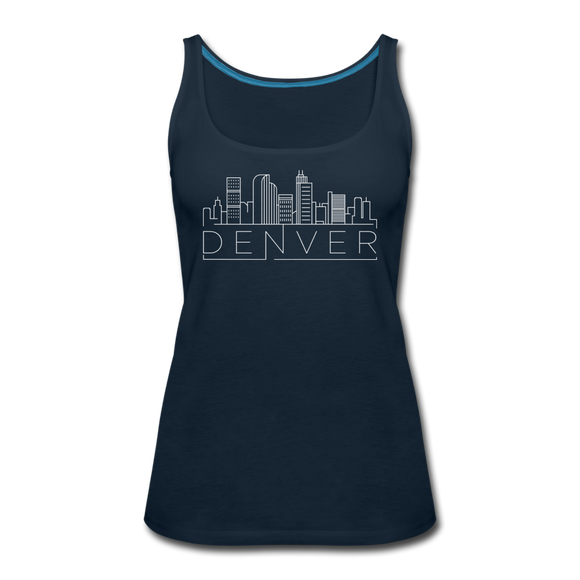 Denver, Colorado Women’s Tank Top - Skyline Women’s Denver Tank Top - deep navy