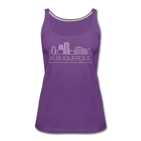 Albuquerque, New Mexico Women’s Tank Top - Skyline Women’s Albuquerque Tank Top - purple