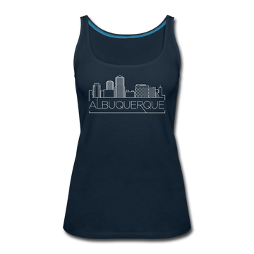 Albuquerque, New Mexico Women’s Tank Top - Skyline Women’s Albuquerque Tank Top - deep navy