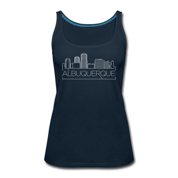 Albuquerque, New Mexico Women’s Tank Top - Skyline Women’s Albuquerque Tank Top - deep navy