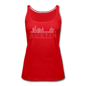 Austin, Texas Women’s Tank Top - Skyline Women’s Austin Tank Top - red