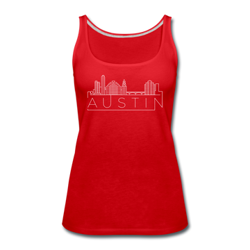 Austin, Texas Women’s Tank Top - Skyline Women’s Austin Tank Top - red