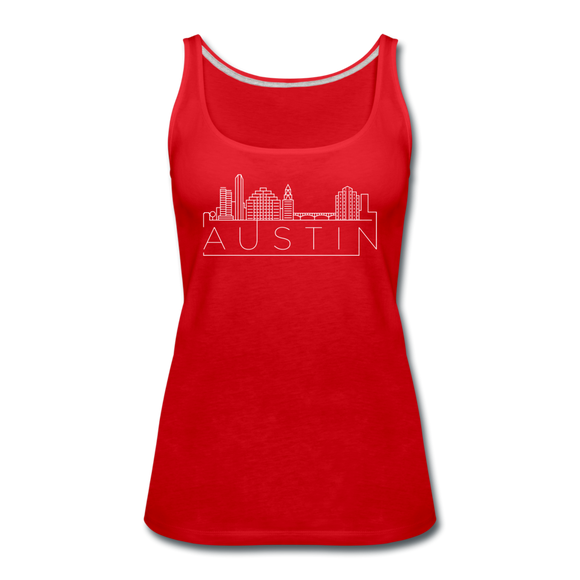 Austin, Texas Women’s Tank Top - Skyline Women’s Austin Tank Top - red