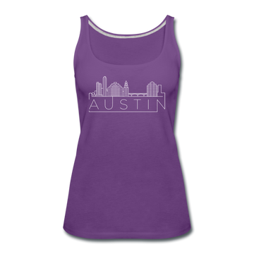Austin, Texas Women’s Tank Top - Skyline Women’s Austin Tank Top - purple