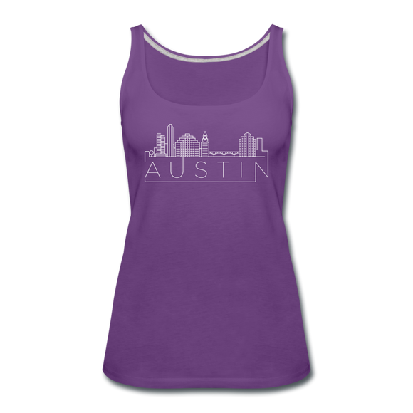 Austin, Texas Women’s Tank Top - Skyline Women’s Austin Tank Top - purple