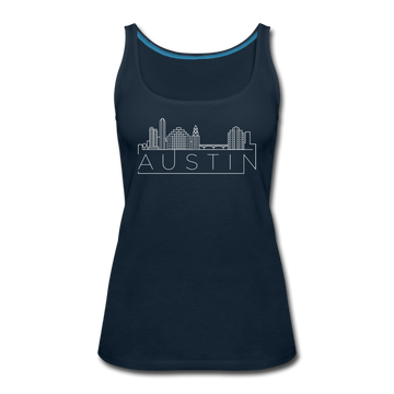 Austin, Texas Women’s Tank Top - Skyline Women’s Austin Tank Top - deep navy