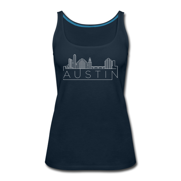 Austin, Texas Women’s Tank Top - Skyline Women’s Austin Tank Top - deep navy