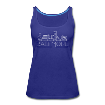 Baltimore, Maryland Women’s Tank Top - Skyline Women’s Baltimore Tank Top - royal blue