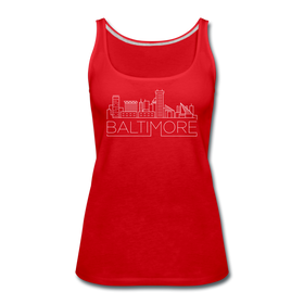 Baltimore, Maryland Women’s Tank Top - Skyline Women’s Baltimore Tank Top - red