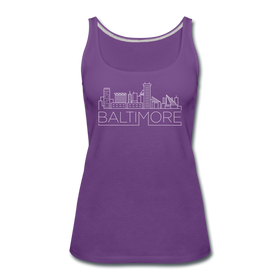 Baltimore, Maryland Women’s Tank Top - Skyline Women’s Baltimore Tank Top - purple