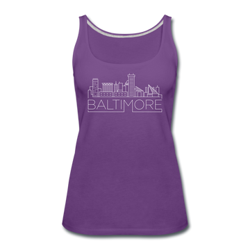 Baltimore, Maryland Women’s Tank Top - Skyline Women’s Baltimore Tank Top - purple