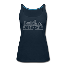 Baltimore, Maryland Women’s Tank Top - Skyline Women’s Baltimore Tank Top - deep navy