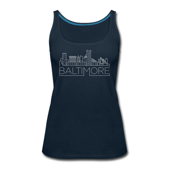 Baltimore, Maryland Women’s Tank Top - Skyline Women’s Baltimore Tank Top - deep navy