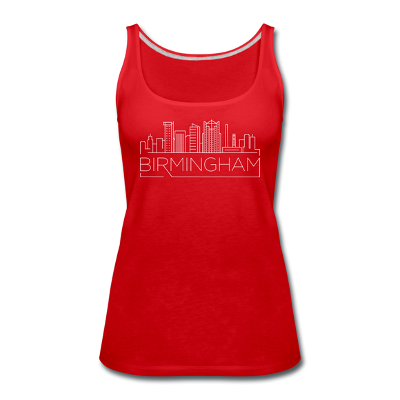 Birmingham, Alabama Women’s Tank Top - Skyline Women’s Birmingham Tank Top - red