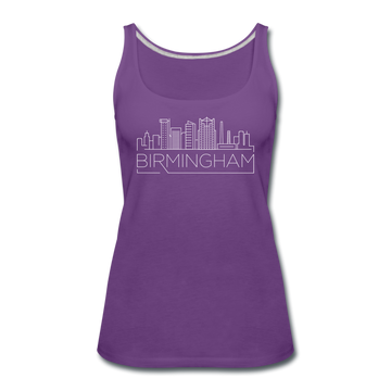 Birmingham, Alabama Women’s Tank Top - Skyline Women’s Birmingham Tank Top - purple