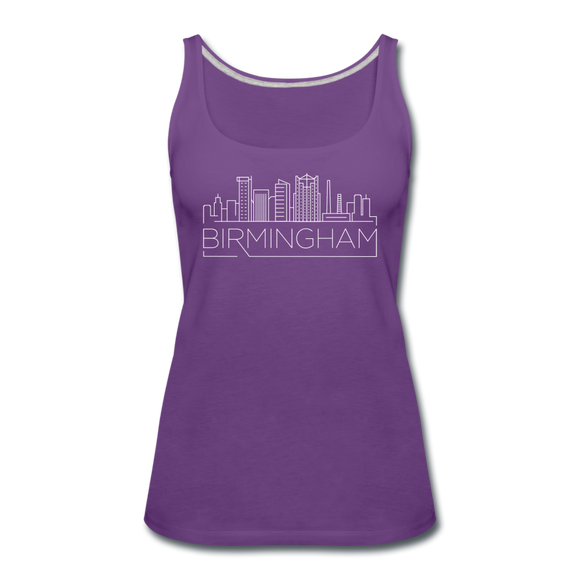 Birmingham, Alabama Women’s Tank Top - Skyline Women’s Birmingham Tank Top - purple