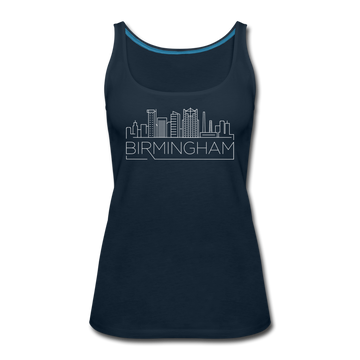 Birmingham, Alabama Women’s Tank Top - Skyline Women’s Birmingham Tank Top - deep navy