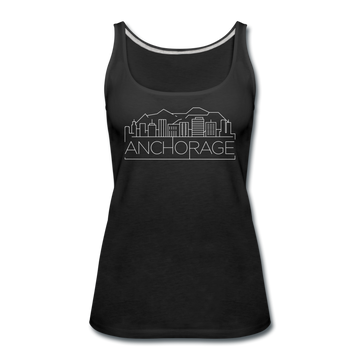 Anchorage, Alaska Women’s Tank Top - Skyline Women’s Anchorage Tank Top - black