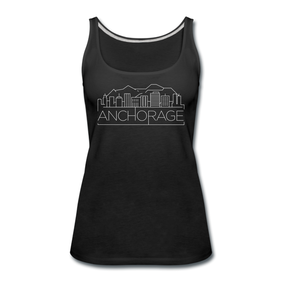 Anchorage, Alaska Women’s Tank Top - Skyline Women’s Anchorage Tank Top - black