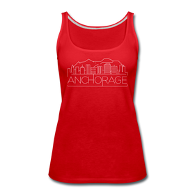 Anchorage, Alaska Women’s Tank Top - Skyline Women’s Anchorage Tank Top - red