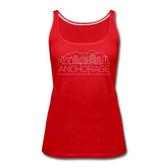 Anchorage, Alaska Women’s Tank Top - Skyline Women’s Anchorage Tank Top - red