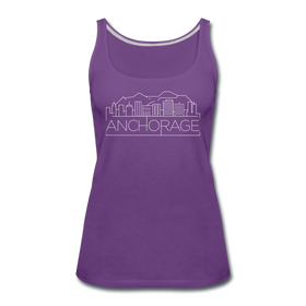 Anchorage, Alaska Women’s Tank Top - Skyline Women’s Anchorage Tank Top - purple