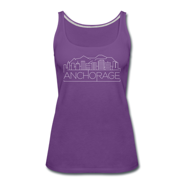 Anchorage, Alaska Women’s Tank Top - Skyline Women’s Anchorage Tank Top - purple