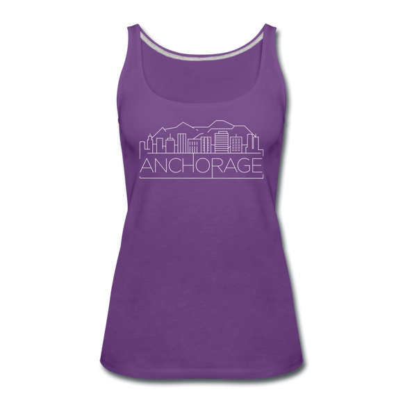 Anchorage, Alaska Women’s Tank Top - Skyline Women’s Anchorage Tank Top - purple