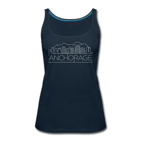Anchorage, Alaska Women’s Tank Top - Skyline Women’s Anchorage Tank Top - deep navy