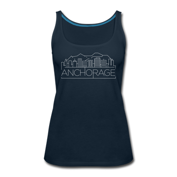 Anchorage, Alaska Women’s Tank Top - Skyline Women’s Anchorage Tank Top - deep navy