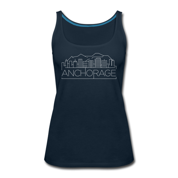 Anchorage, Alaska Women’s Tank Top - Skyline Women’s Anchorage Tank Top - deep navy